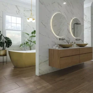 Kafelki imitujące drewno w łazience – jak osiągnąć perfekcyjny efekt